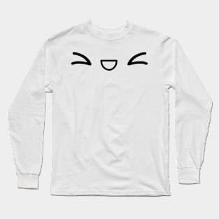 Kawaii Mouth, Smiley Face Long Sleeve T-Shirt